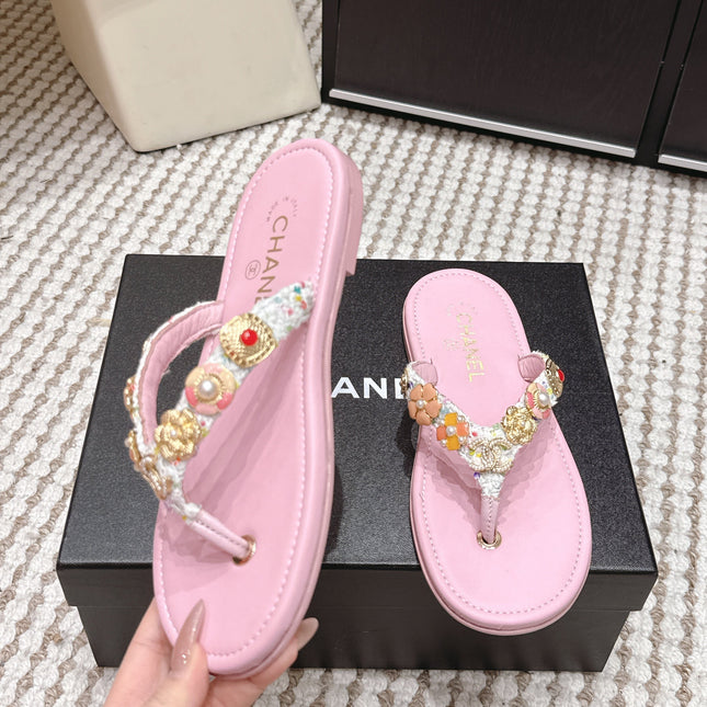 CHANEL 26S FLIP-FLOPS IN LIGHT PINK CALFSKIN
