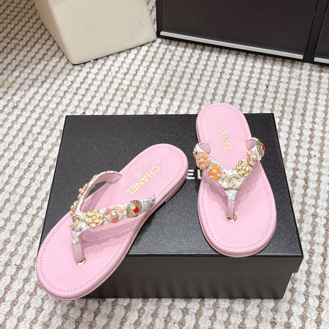 CHANEL 26S FLIP-FLOPS IN LIGHT PINK CALFSKIN