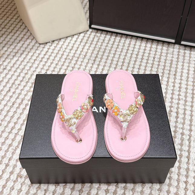 CHANEL 26S FLIP-FLOPS IN LIGHT PINK CALFSKIN