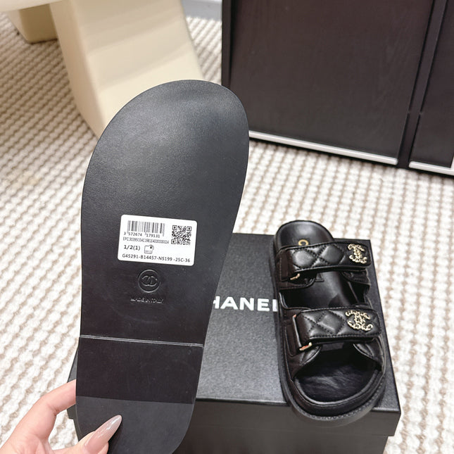 CHANEL 26S SANDALS IN BLACK CALFSKIN