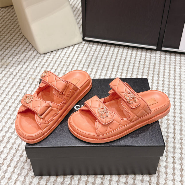 CHANEL 26S SANDALS IN ORANGE CALFSKIN