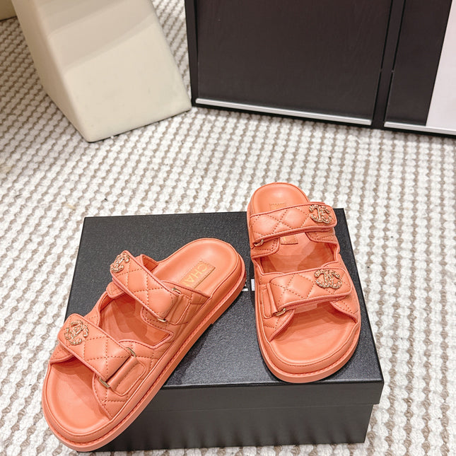 CHANEL 26S SANDALS IN ORANGE CALFSKIN