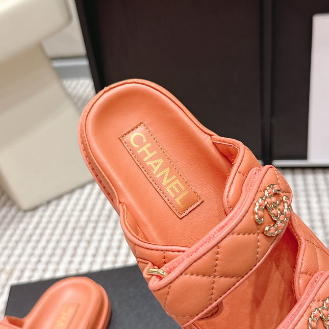 CHANEL 26S SANDALS IN ORANGE CALFSKIN