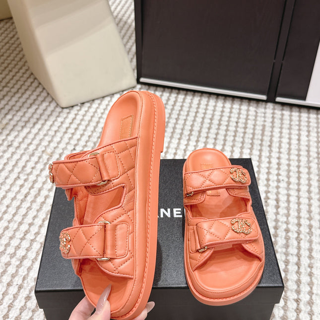 CHANEL 26S SANDALS IN ORANGE CALFSKIN