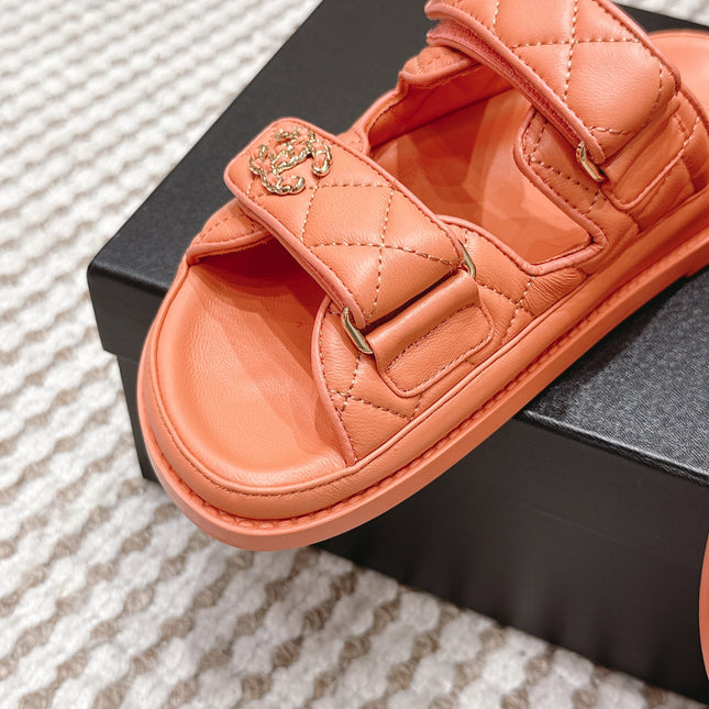 CHANEL 26S SANDALS IN ORANGE CALFSKIN