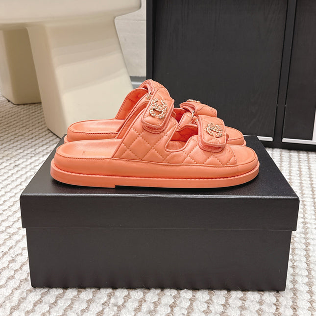 CHANEL 26S SANDALS IN ORANGE CALFSKIN