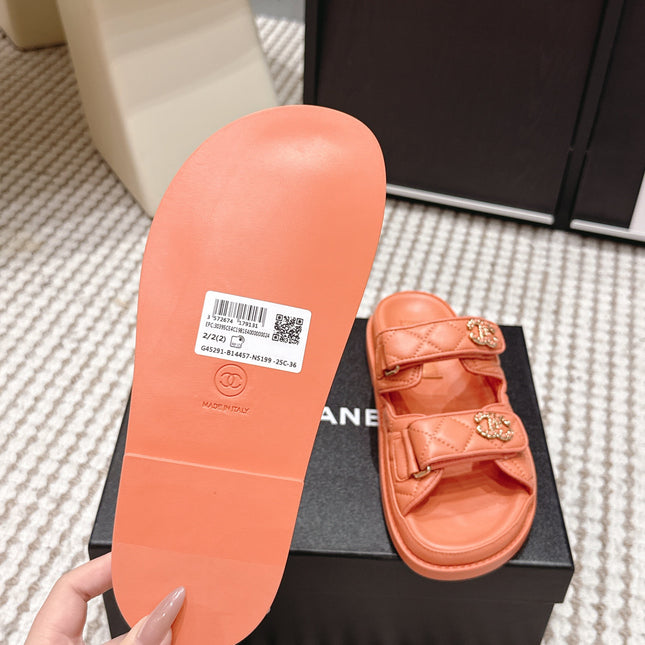 CHANEL 26S SANDALS IN ORANGE CALFSKIN