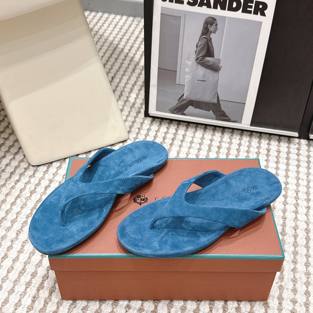 LP 26S THONG SANDALS IN TURQUOISE BLUE SUEDE