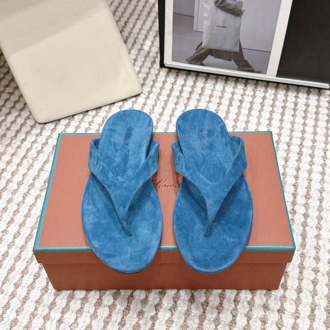 LP 26S THONG SANDALS IN TURQUOISE BLUE SUEDE