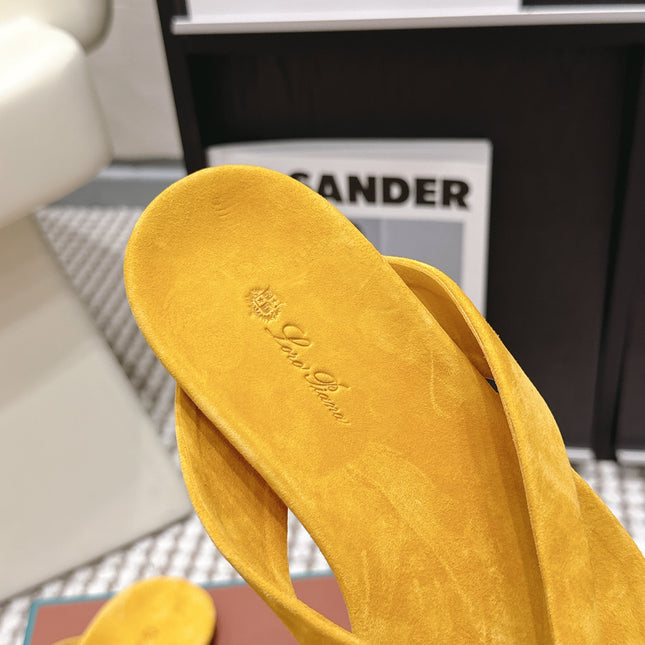 LP 26S THONG SANDALS IN TURMERIC YELLOW SUEDE