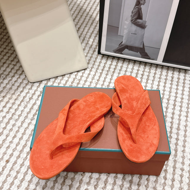 LP 26S THONG SANDALS IN ORANGE SUEDE