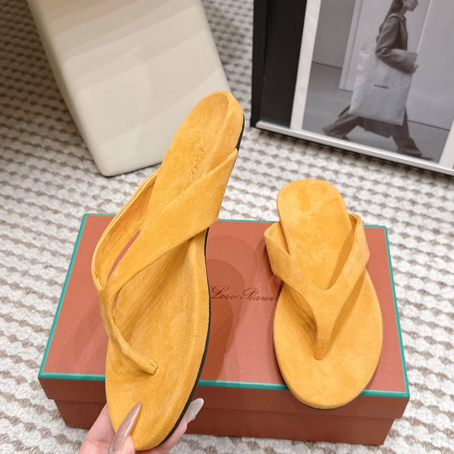 LP 26S THONG SANDALS IN GOLDEN YELLOW SUEDE