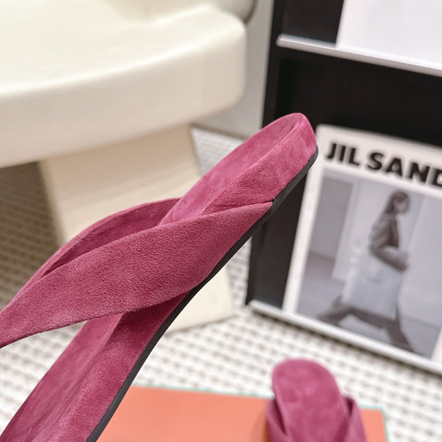 LP 26S THONG SANDALS IN DARK PINK SUEDE