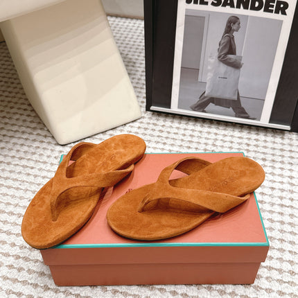 LP 26S THONG SANDALS IN CAMEL BROWN SUEDE