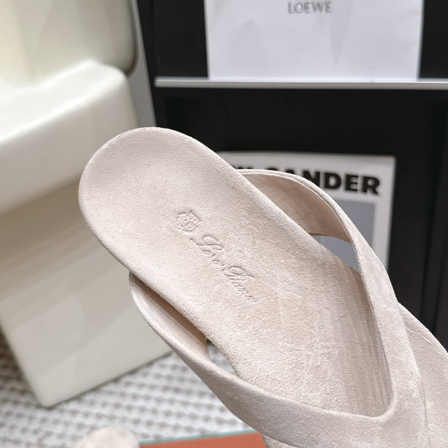 LP 26S THONG SANDALS IN LIGHT BEIGE SUEDE