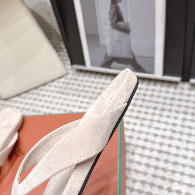 LP 26S THONG SANDALS IN LIGHT BEIGE SUEDE