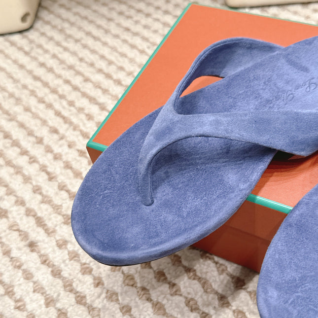 LP 26S THONG SANDALS IN PERIWINKLE BLUE SUEDE