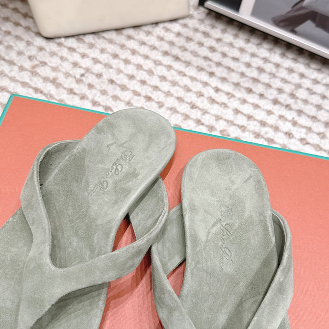 LP 26S THONG SANDALS IN SAGE GREEN SUEDE