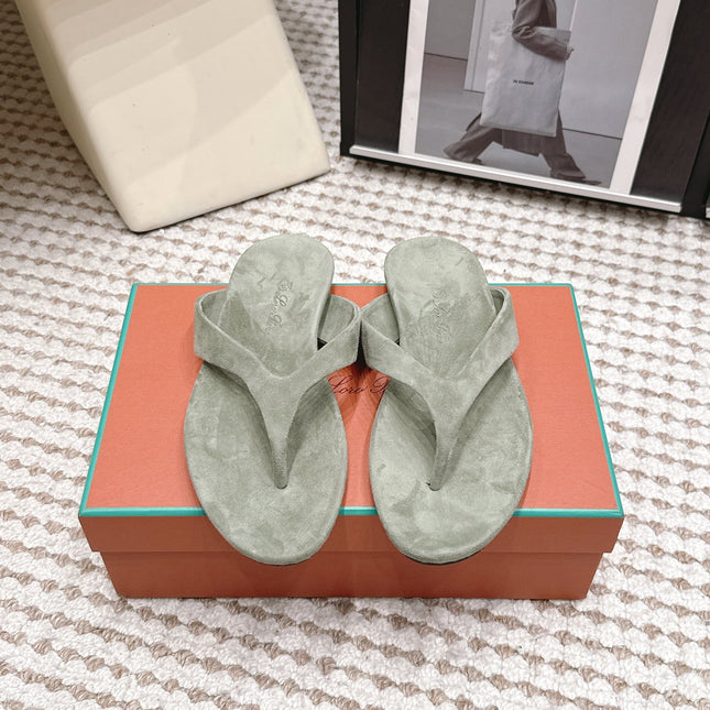 LP 26S THONG SANDALS IN SAGE GREEN SUEDE
