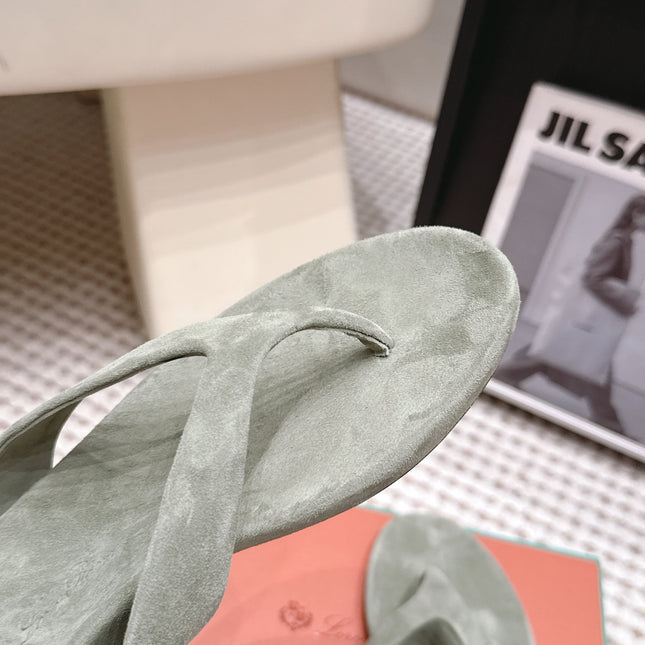 LP 26S THONG SANDALS IN SAGE GREEN SUEDE