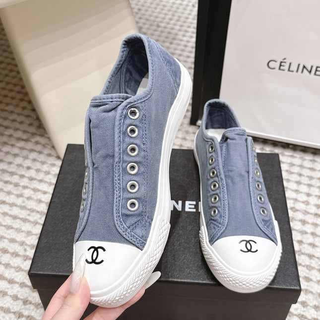 CHANEL 26S SNEAKERS IN BLUE DENIM