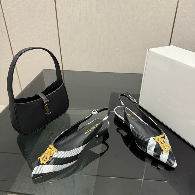 BURBERRY 26S SLINGBACK IN STRIPED COLOR COORDINATION FABRIC STYLE 8