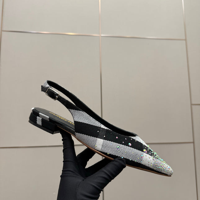 BURBERRY 26S SLINGBACK IN STRIPED COLOR COORDINATION FABRIC STYLE 3