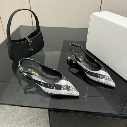 BURBERRY 26S SLINGBACK IN STRIPED COLOR COORDINATION FABRIC STYLE 3