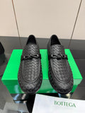 BOTTEGA VENETA 26S LOAFERS IN BLACK TECHNICAL WOVEN CALFSKIN