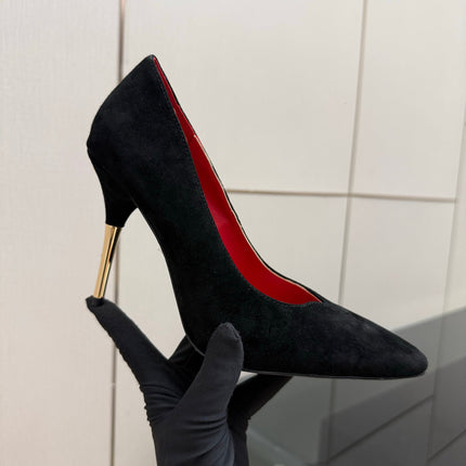 VALENTINO 26S HIGH HEELS 100 MM IN BLACK SUEDE