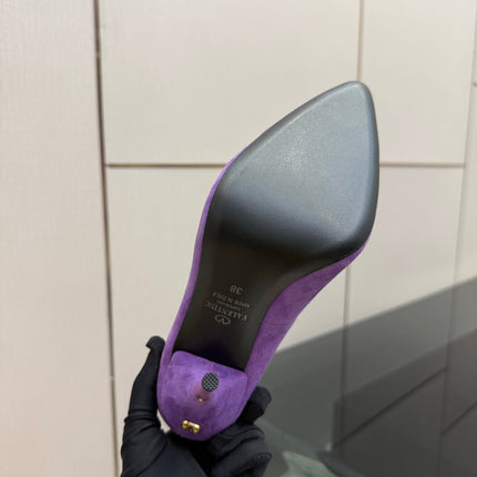 VALENTINO 26S HIGH HEELS 100 MM IN PURPLE SUEDE