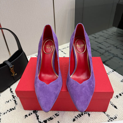 VALENTINO 26S HIGH HEELS 100 MM IN PURPLE SUEDE