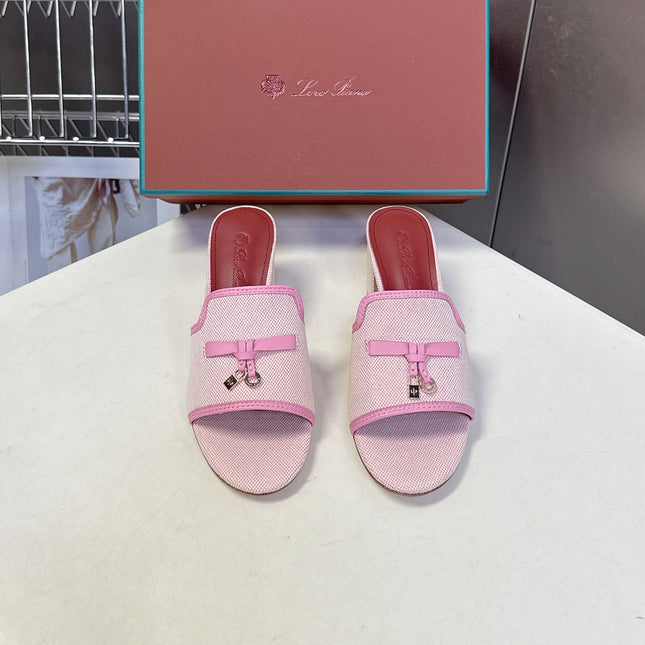 LP 26S HIGH HEEL SANDALS IN LIGHT PINK CANVAS AND CALFSKIN