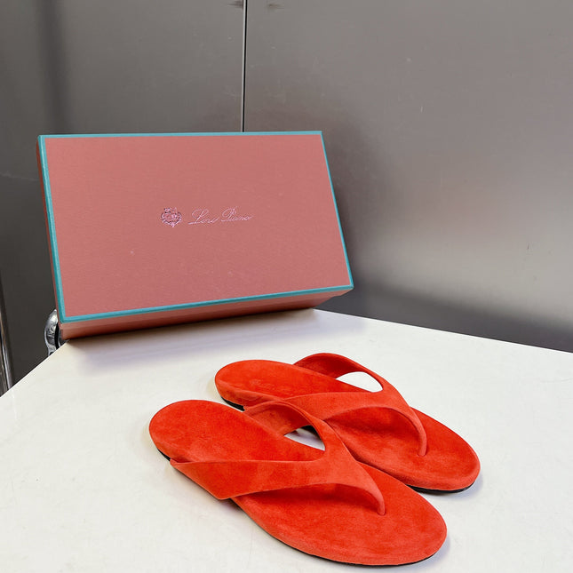 LP 26S THONG SANDALS IN ORANGE RED SUEDE