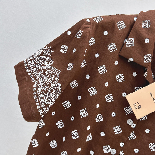 MIUMIU 26S LOOSE FIT SHORT SLEEVED SHIRT 968