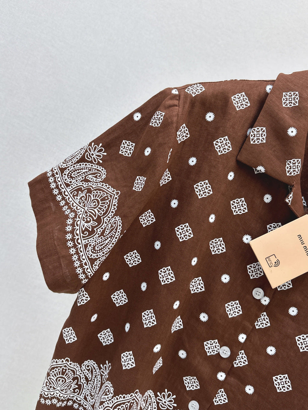 MIUMIU 26S LOOSE FIT SHORT SLEEVED SHIRT 968