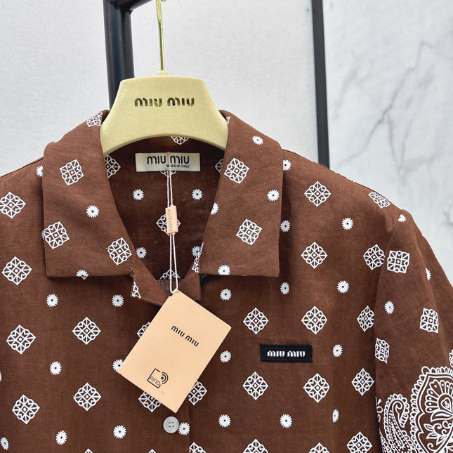 MIUMIU 26S LOOSE FIT SHORT SLEEVED SHIRT 968