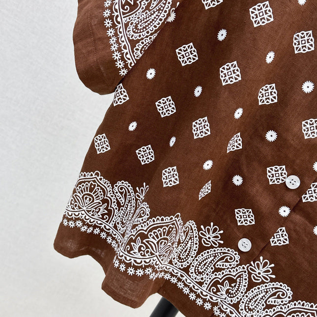 MIUMIU 26S LOOSE FIT SHORT SLEEVED SHIRT 968