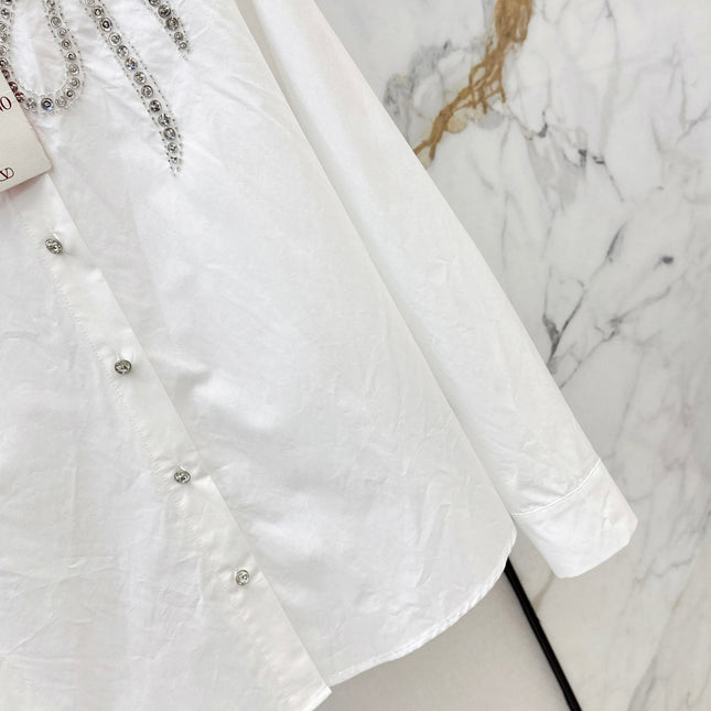 VALENTINO 26S PETER PAN COLLAR SHIRT WITH BOW STYLE 57