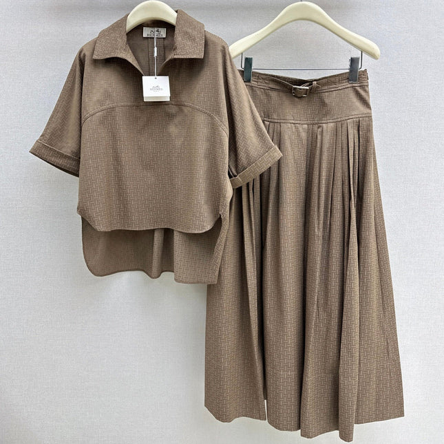 HERMES 26S SHIRT AND SKIRT SET 523