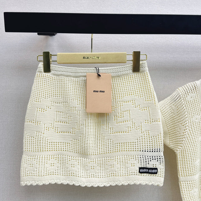 MIUMIU 26S KNIT TOP AND SKIRT SET STYLE 1042