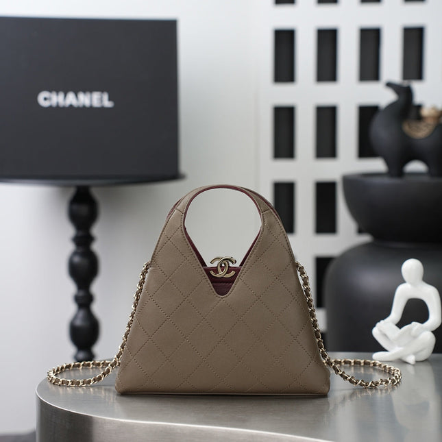 CHANEL 26S SHOPPING BAG MEDIUM 23 IN BROWN LAMBSKIN GOLD HARDWARE