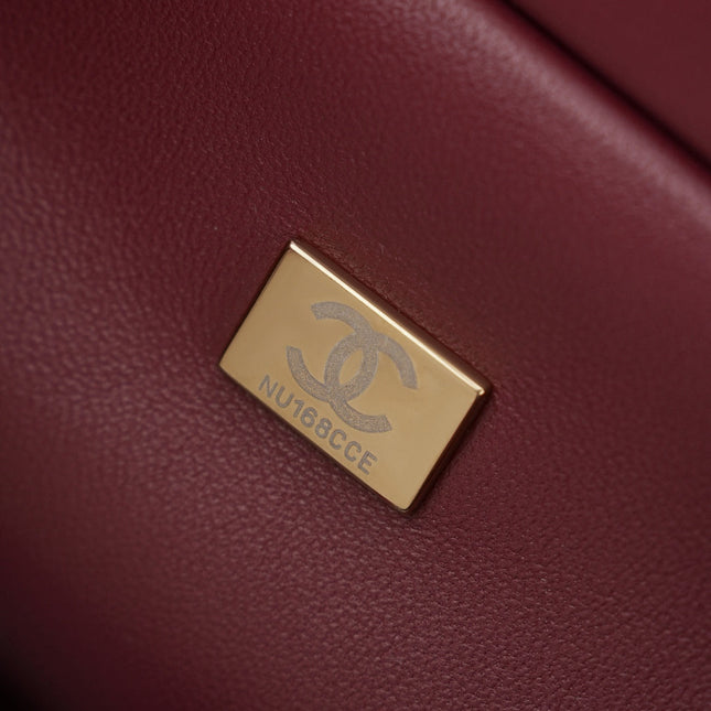 CHANEL 26S SHOPPING BAG MEDIUM 23 IN BROWN LAMBSKIN GOLD HARDWARE