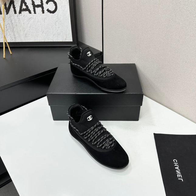 CHANEL 26S SNEAKERS IN BLACK SUEDE AND MESH