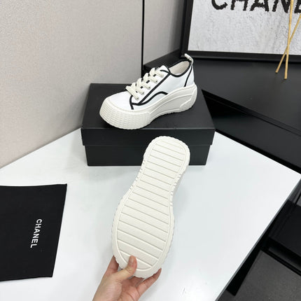 CHANEL 26S CHUNKY SNEAKERS IN WHITE CALFSKIN