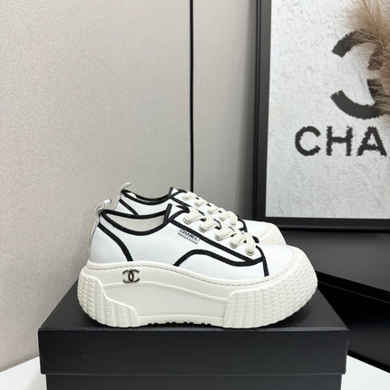 CHANEL 26S CHUNKY SNEAKERS IN WHITE CALFSKIN