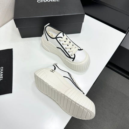CHANEL 26S CHUNKY SNEAKERS IN WHITE CALFSKIN