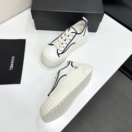 CHANEL 26S CHUNKY SNEAKERS IN WHITE CALFSKIN