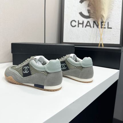 CHANEL 26S SNEAKERS IN GREY CALFSKIN AND MESH
