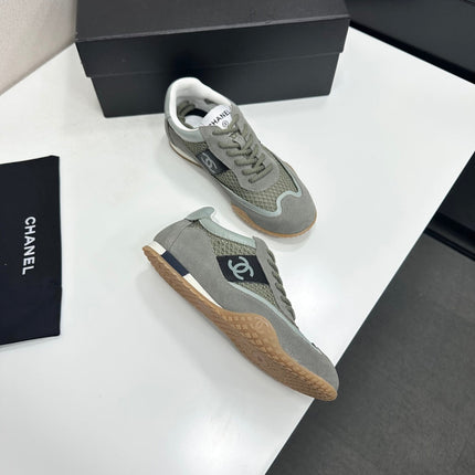 CHANEL 26S SNEAKERS IN GREY CALFSKIN AND MESH